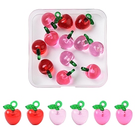 12 шт. 3 цвета прозрачная смола и акрил 3 d подвески в виде фруктов, яблочные прелести