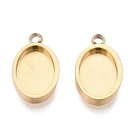 304 компонент подвески-кабошона из нержавеющей стали, овальные, ионное покрытие (ip)