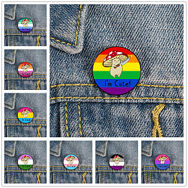 LGBT Rainbow Mushroom Brooch Transgender Synonyms Cartoon Badge