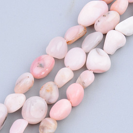 Rose naturel perles d'opale brins, pierre tombée, nuggets