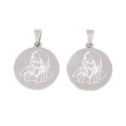 201 подвески из нержавеющей стали, плоские круглые и женские подвески, лазерная резка