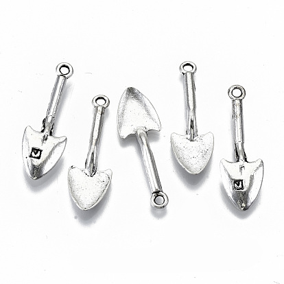 Tibetan Style Alloy Pendants, Garden Theme Charms, Shovel, Cadmium Free & Lead Free