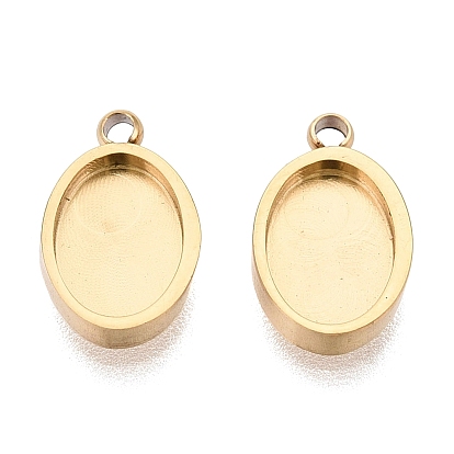 304 компонент подвески-кабошона из нержавеющей стали, овальные, ионное покрытие (ip)