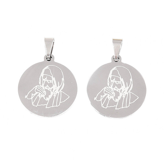 201 подвески из нержавеющей стали, плоские круглые и женские подвески, лазерная резка