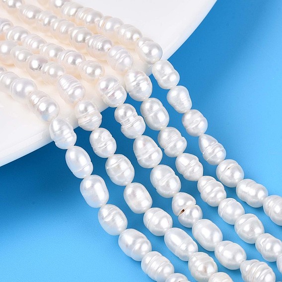 Нити из натурального культивированного пресноводного жемчуга, рис