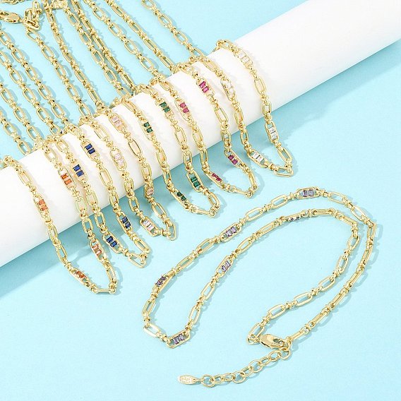 5ММ латунная цепочка с овальными звеньями, инкрустированная кубическим цирконием, без кадмия и без свинца, стойки покрытие, долговечный, реальный 18 k позолоченный