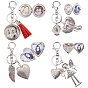 DIY Keychain Making, with Alloy Key Clasps, Lobster Claw Clasp and Rings, Brass Locket Pendants and Tibetan Style Alloy Pendants