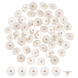 50Pcs Alloy Shank Buttons, with Resin, Flat Round, 1-Hole