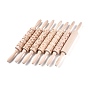 Wooden Rolling Pin, Engraved Embossing Rolling Pin, for Baking Embossed Cookies, Kitchen Tool, BurlyWood