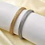 Плетеные 304 браслеты-манжеты из нержавеющей стали для женщин