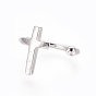 925 Sterling Silver Cuff Earrings, Cross