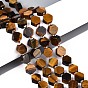 Природных тигровый глаз бисер нитей, шестиугольник, с бисером
