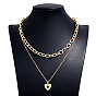 Hip Hop Chunky Chain Metal Necklace with Vintage Key Pendant for Women