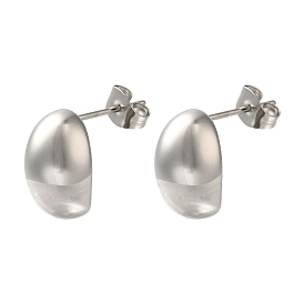 304 Stainless Steel Oval Stud Earrings for Wome