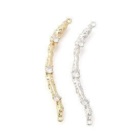 Латунные микропаве прозрачные кубические цирконии текстурированные изогнутые звенья-подвески, стойки покрытие, долговечный, без свинца и без кадмия