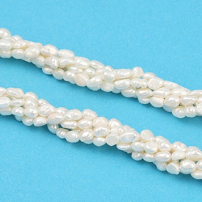 Нити из натурального культивированного пресноводного жемчуга, двух сторон полированной, класс 3а+