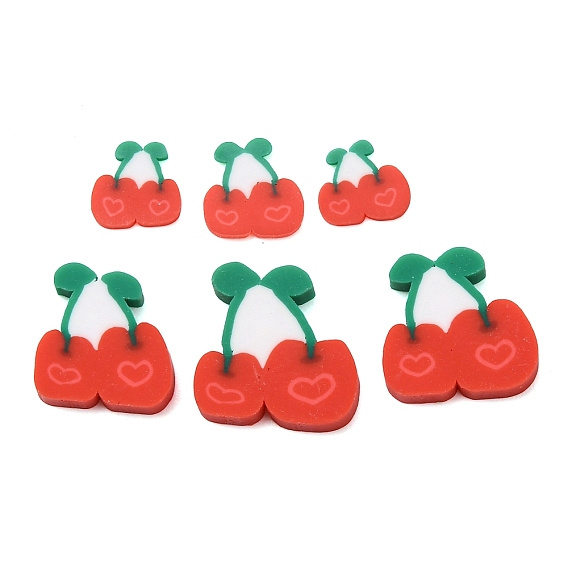 Бусины из полимерной глины , вишня, без отверстия 