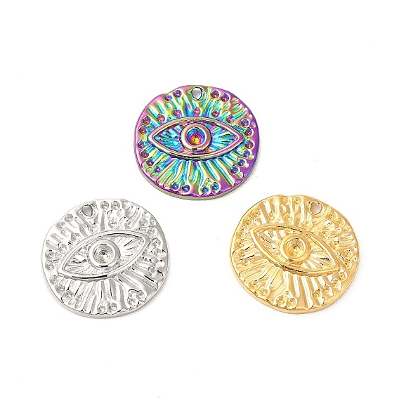 304 Настройки горный хрусталь из нержавеющей стали кулон, плоские круглые с глаз