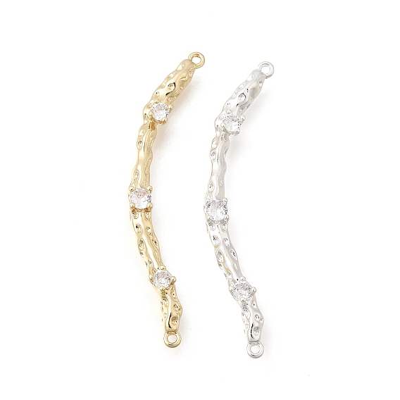 Латунные микропаве прозрачные кубические цирконии текстурированные изогнутые звенья-подвески, стойки покрытие, долговечный, без свинца и без кадмия