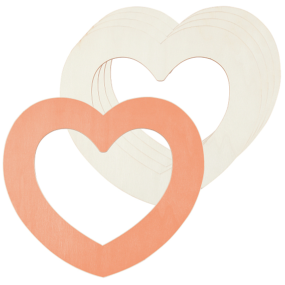 Cottonwood Chips, Hollow Heart, Decorate Accessories, Laser Cut Wood Shapes