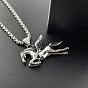 Панк 304 ожерелья из нержавеющей стали с подвеской в виде летящей лошади для мужчин