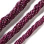 Натуральные рубиновые бисерные пряди, граненые, круглые