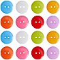 Dyed Acrylic Sewing Buttons, Plastic Shirt Buttons for Costume Design, 2-Hole, Flat Round