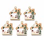 Rack Plating Alloy Enamel Pendants, Cadmium Free & Nickel Free & Lead Free, Light Gold, House