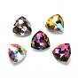 K9 Glass Cabochons, Pointed Back & Back Plated, Faceted, Triangle