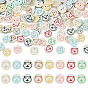 200pcs 2-trous de boutons en résine, pour la couture d'artisanat, plat rond, couleur mixte