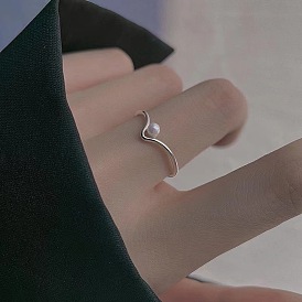 Регулируемые манжеты из латуни и искусственного жемчуга для женщин, буква v форма