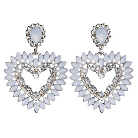 Exaggerated Fashion Trendy Claw Chain Heart Earrings - European and American Style