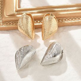 Латунь обруч серьги для женщин, формы раковины