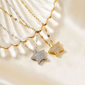 Роскошные модные ожерелья с подвеской в виде звезды из прозрачного кубического циркония из латуни для универсального и стильного образа