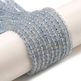 Perlas naturales de color turquesa hebras, facetados, rondo