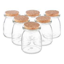 BENECREAT Glass Bottles Bead Containers, with Cork Stopper, Wishing Bottle