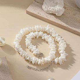Collier coquillage naturel pour femme, chaîne de clavicule irrégulière de la plage d'Hawaï