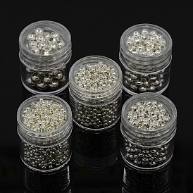 Iron Round Spacer Beads, 2~5mm, Hole: 1~2mm(Five Size:5mm,Hole:2mm,4mm,Hole:1.7mm,3mm,Hole:1.2mm,2.5mm,Hole:1mm,2mm,Hole:0.8mm)