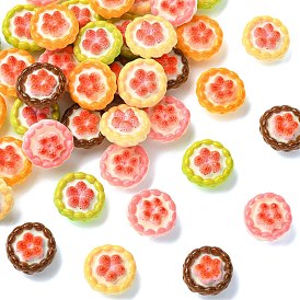 40шт. 5 цвета непрозрачной смолы декодирования кабошонов, клубничный пирог