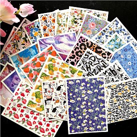 Flower Pattern Ceramics Clay Water Transfer Paper, Underglaze Transfer Decals, for DIY Earrings Pendants