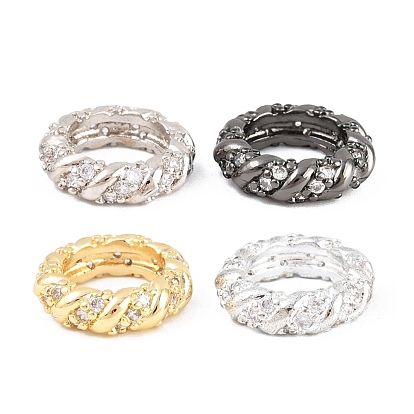 Латунные микропаве из прозрачного кубического циркония, долговечный, стойки покрытие, без свинца и без кадмия, скрученный