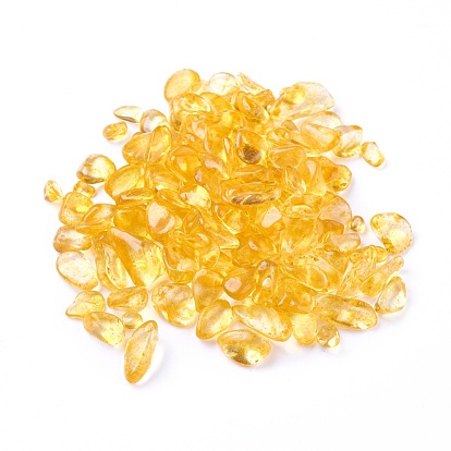 Synthetic Citrine Beads, Dyed, Undrilled/No Hole, Chips