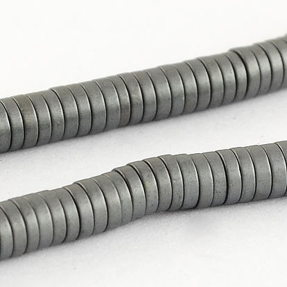 Matte Non-magnetic Synthetic Hematite Beads Strands, Grade A, Heishi Beads, Flat Round/Disc