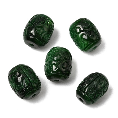 Натуральные бирманские нефритовые бусины, окрашенные в различные цвета., резные колонки