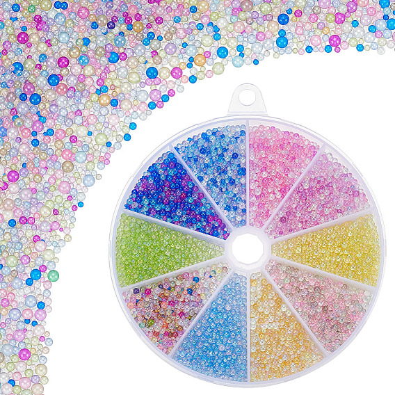 120g 10 цвета ab с цветным покрытием 3d стеклянные мини-шарики для дизайна ногтей, крошечные шарики ногтей икрой, кружевные украшения для ногтей