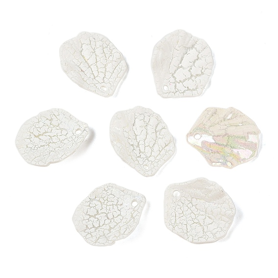 Непрозрачные акриловые подвески, лист прелести, с блеском порошок