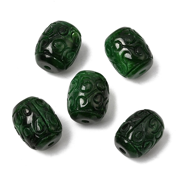 Натуральные бирманские нефритовые бусины, окрашенные в различные цвета., резные колонки