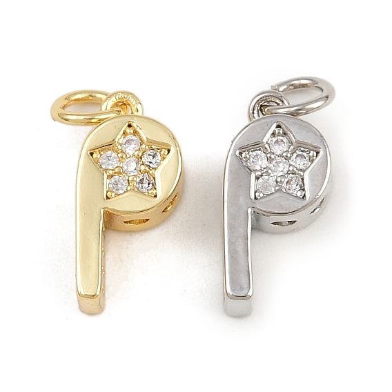 Латунные микро проложить кубического циркония подвески, свисток со звездными чарами, с целью перехода в кольце, стойки покрытие, долговечный, без свинца и без кадмия