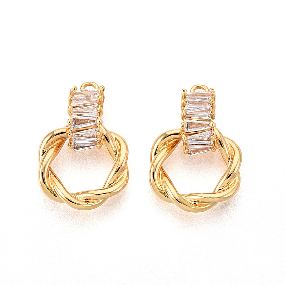 Латунные микро проложить кубического циркония подвески, кольцо, без никеля , долговечный