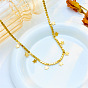 Vintage Starry Necklace and Bracelet Set with Rhinestones, Minimalist Jewelry in Titanium Steel
